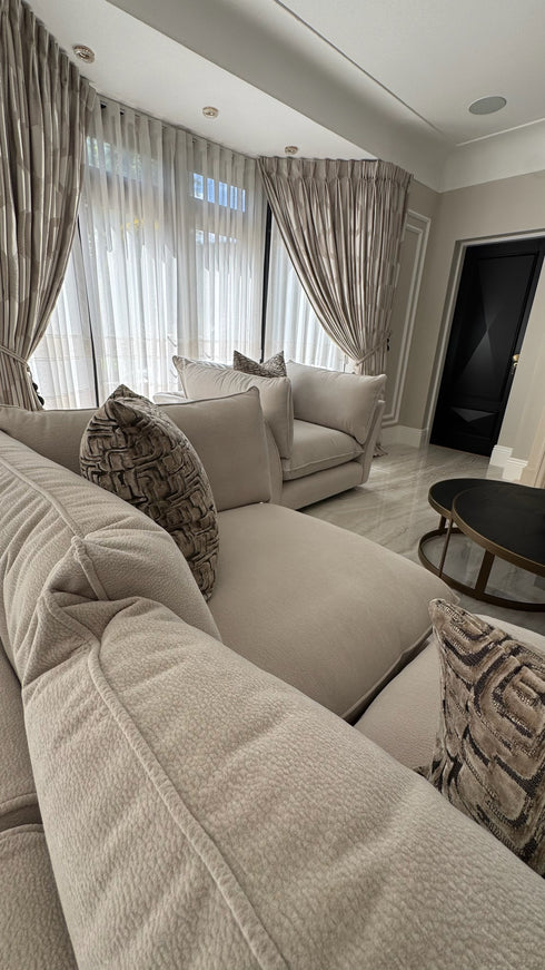 Oscar Pebble 4 Piece Corner Sofa & Stool
